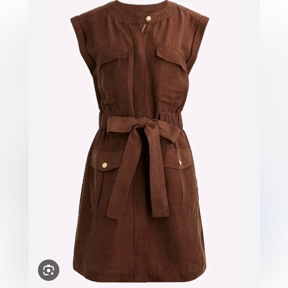 Jcrew Brown Linen Dress